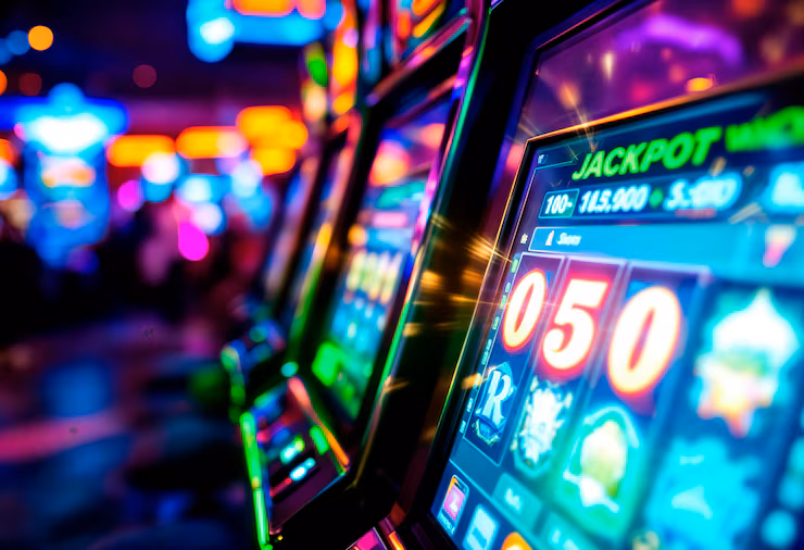 Dynamic montage of WJ6 slot machines and exciting gameplay